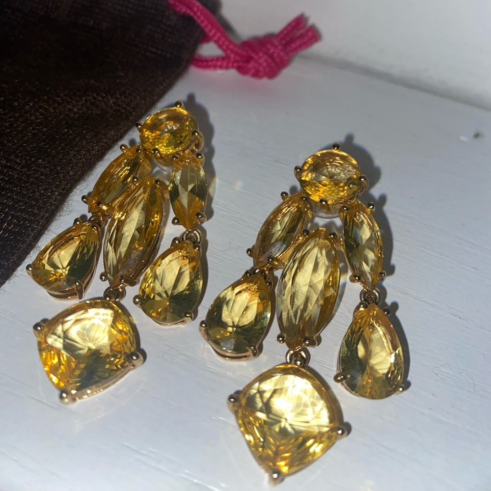 KATE SPADE gem chandelier earrings in citrine